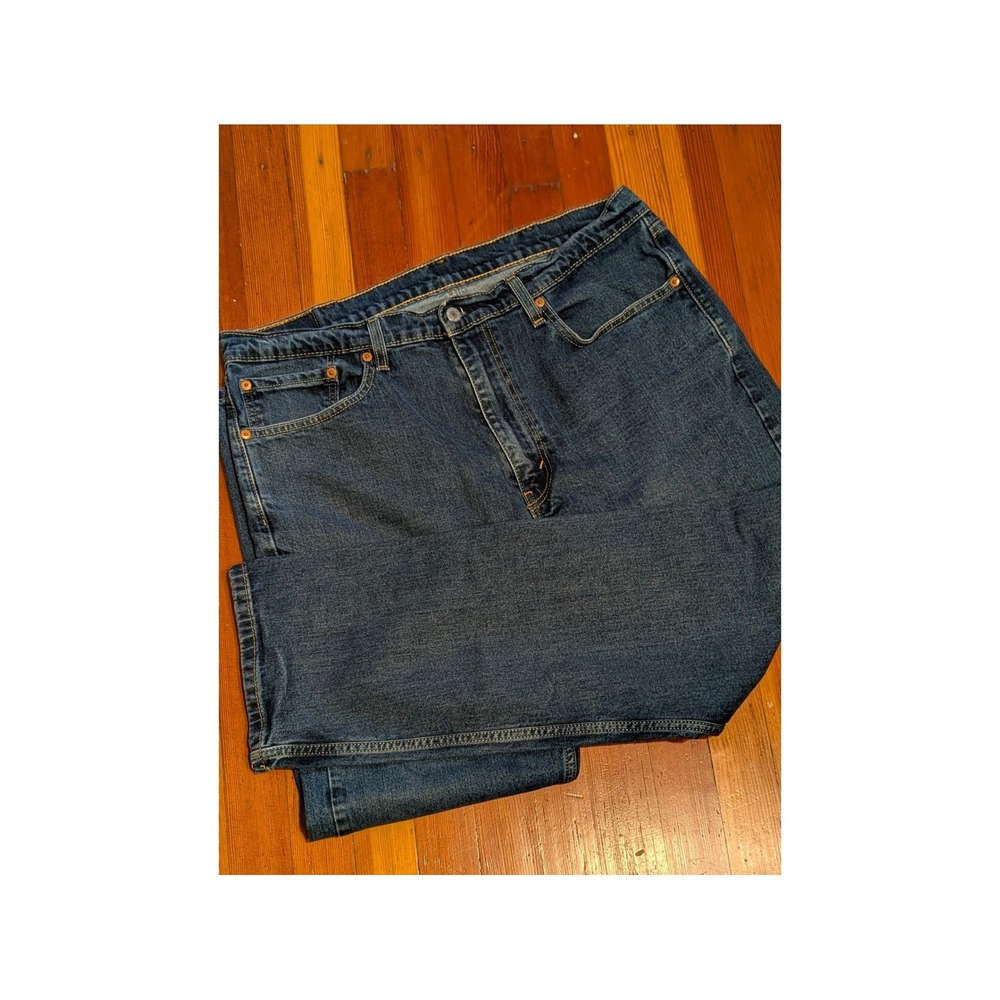 Levis 505 Regular Fit Straight Leg Jeans Blue Denim Mens W38 L30 Stretch